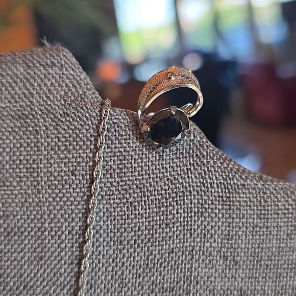 Vintage Sorento Sterling Silver Hematite Stone Necklace and Earrings! NWOT! - Picture 11 of 12